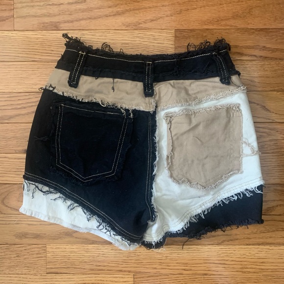 Denim Patchwork Shorts - Picture 2 of 4